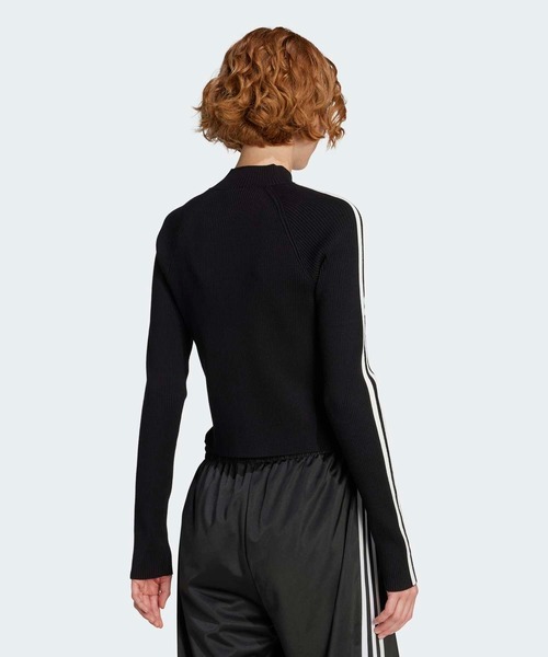 adidas（アディダス）の「アディカラー スリーストライプス スリム ニット トラックトップ / ジャージ  / トラックジャケット / アディダスオリジナルス adidas Originals（ニット/セーター・レディース・レッド/グリーン/ブラック・XX-LARGE/LARGE/MEDIUM/SMALL/X-LARGE/X-SMALL）」の4枚目の写真