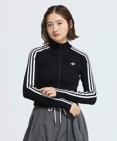 adidas（アディダス）の「アディカラー スリーストライプス スリム ニット トラックトップ / ジャージ  / トラックジャケット / アディダスオリジナルス adidas Originals（ニット/セーター・レディース・レッド/グリーン/ブラック・XX-LARGE/LARGE/MEDIUM/SMALL/X-LARGE/X-SMALL）」の18枚目の写真