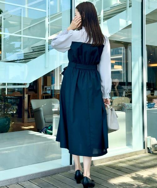 【レイヤード風・きれいめ・通勤】ドッキングベアワンピース レイヤード風・きれいめ・通勤】ドッキングベアワンピース