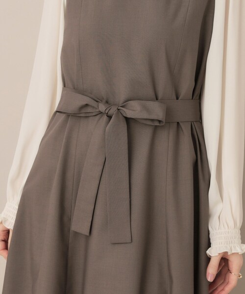 couture brooch(クチュールブローチ)の「【レイヤード風・きれいめ・通勤】ドッキングベアワンピース(ワンピース・レディース・ネイビー系4/ブラウン系5・36/38/40/42)」の11枚目の写真