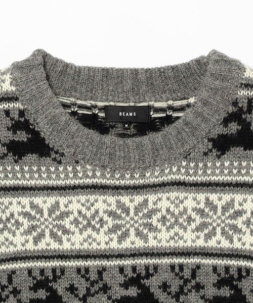 BEAMS(ビームス)の「ホリデー クルーネック ニット(ニット/セーター・メンズ・グレー/ネイビー・M/L/S/XL)」の11枚目の写真