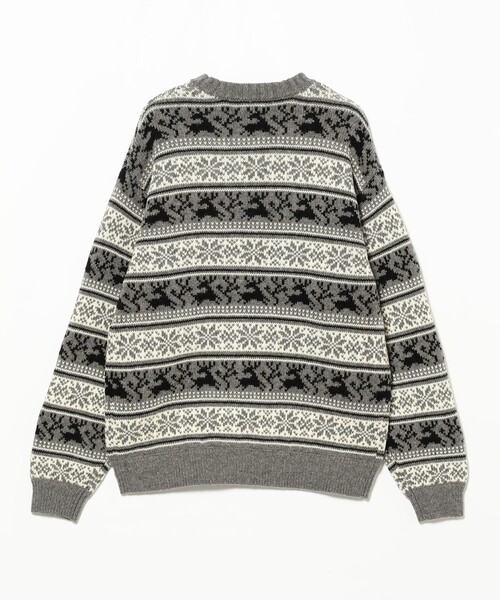 BEAMS(ビームス)の「ホリデー クルーネック ニット(ニット/セーター・メンズ・グレー/ネイビー・M/L/S/XL)」の4枚目の写真