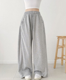 VIVID LADY | サイドウエストタック ワイド スウェットパンツ(スウェットパンツ)