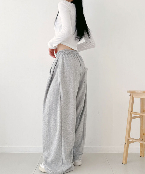 VIVID LADY（ビビッドレディー）の「サイドウエストタック ワイド スウェットパンツ（スウェットパンツ・レディース・グレー/ブラウン/ブラック・FREE）」の16枚目の写真