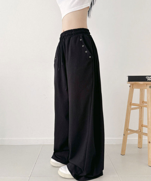 VIVID LADY（ビビッドレディー）の「サイドウエストタック ワイド スウェットパンツ（スウェットパンツ・レディース・グレー/ブラウン/ブラック・FREE）」の7枚目の写真