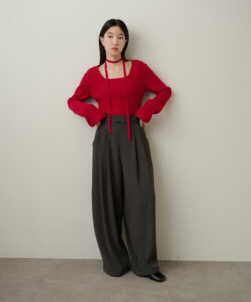 Omekashi（オメカシ）の「パンツスカーフセット（その他パンツ・レディース・ブラウン/ベージュ・38/36）」の7枚目の写真