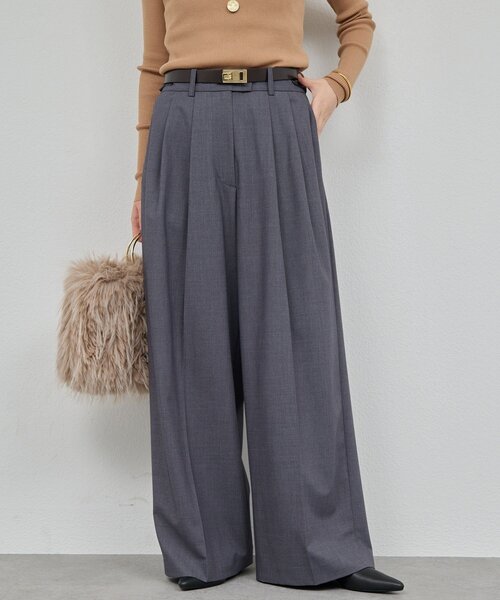 GALLARDAGALANTE（ガリャルダガランテ）の「【SACHIKOコラボ】2タックワイドパンツ（その他パンツ・レディース・ブラウン/グレー/モカ/ブラック・0/1）」の2枚目の写真