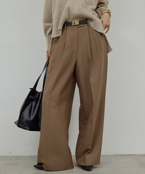 GALLARDAGALANTE（ガリャルダガランテ）の「【SACHIKOコラボ】2タックワイドパンツ（その他パンツ・レディース・ブラウン/グレー/モカ/ブラック・0/1）」の4枚目の写真