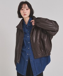 フェイクレザーオーバーブルゾン