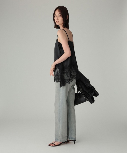 【新品】BABYLON　ヘムレースキャミソール　　黒 ヘムレースキャミソール（キャミソール）｜BABYLONE（バビロン）の