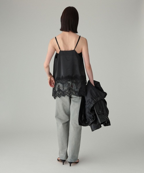 【新品】BABYLON　ヘムレースキャミソール　　黒 ヘムレースキャミソール（キャミソール）｜BABYLONE（バビロン）の