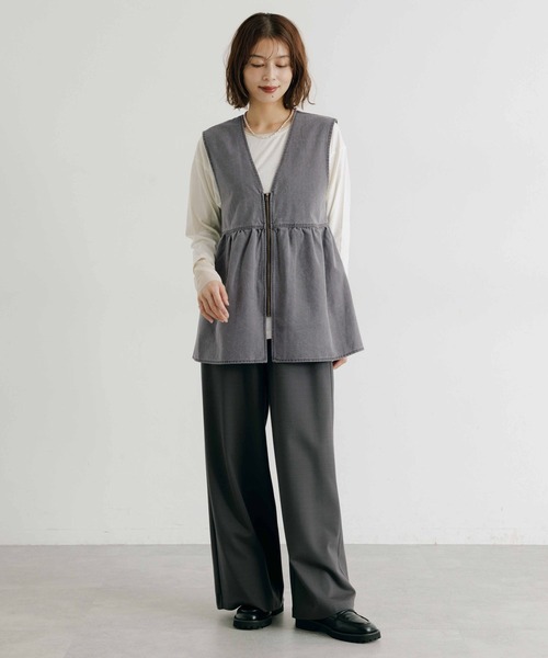 セール】切り替えZIPフレアベスト（ベスト）｜studio CLIP（スタディオ