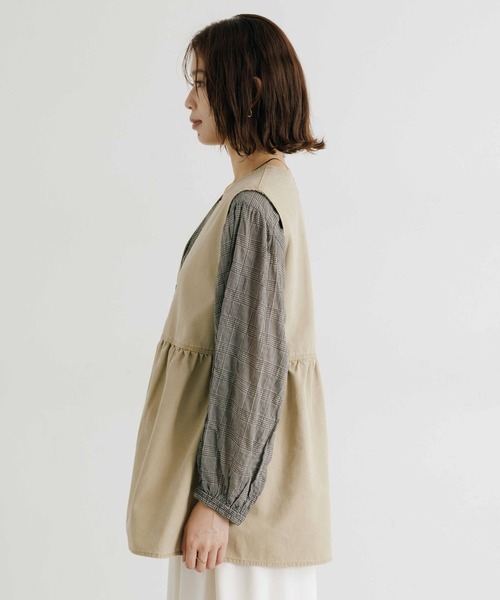 studio CLIP（スタディオクリップ）の「切り替えZIPフレアベスト（ベスト・レディース・ブラック/ライトブルー/ベージュ・FREE）」の20枚目の写真