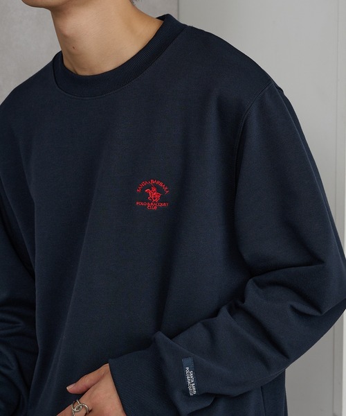 Santa Barbara Polo & Racquet Club(サンタ・バーバラ・ポロ & ラケット・クラブ)の「【SANTA BARBARA】T/C裏毛 ワッペントレーナー(スウェット・メンズ・オートミール/ネイビー/グリーン/チャコールグレー・L/LL/M)」の1枚目の写真