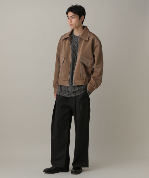 LAND MUSEUM(ランドミュージアム)の「LAND MUSEUM/ステッチレザーブルゾン(ブルゾン・メンズ・ブラック/ブラウン・MEDIUM/LARGE)」の4枚目の写真