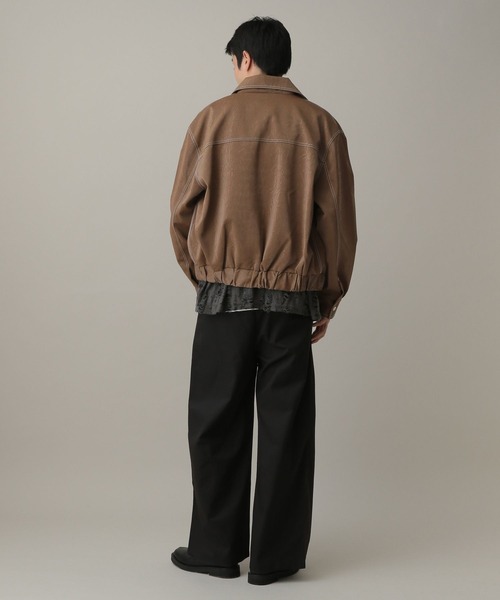 LAND MUSEUM(ランドミュージアム)の「LAND MUSEUM/ステッチレザーブルゾン(ブルゾン・メンズ・ブラック/ブラウン・MEDIUM/LARGE)」の5枚目の写真