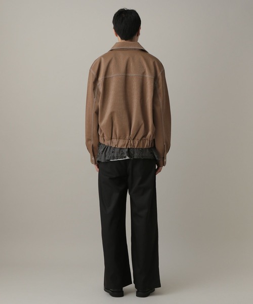 LAND MUSEUM(ランドミュージアム)の「LAND MUSEUM/ステッチレザーブルゾン(ブルゾン・メンズ・ブラック/ブラウン・MEDIUM/LARGE)」の13枚目の写真