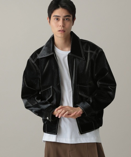 LAND MUSEUM(ランドミュージアム)の「LAND MUSEUM/ステッチレザーブルゾン(ブルゾン・メンズ・ブラック/ブラウン・MEDIUM/LARGE)」の20枚目の写真