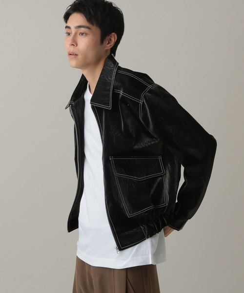 LAND MUSEUM(ランドミュージアム)の「LAND MUSEUM/ステッチレザーブルゾン(ブルゾン・メンズ・ブラック/ブラウン・MEDIUM/LARGE)」の21枚目の写真