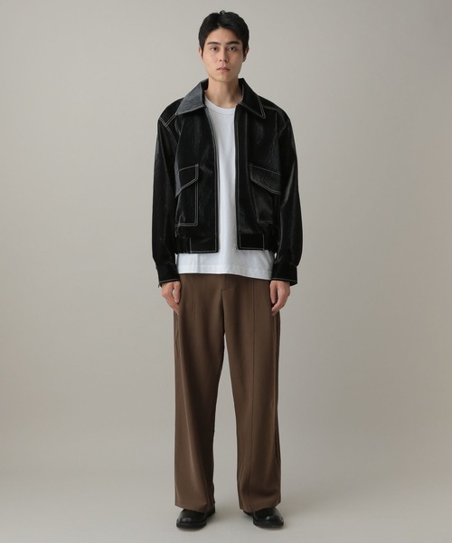 LAND MUSEUM(ランドミュージアム)の「LAND MUSEUM/ステッチレザーブルゾン(ブルゾン・メンズ・ブラック/ブラウン・MEDIUM/LARGE)」の22枚目の写真