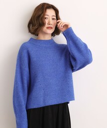 【洗える】ふんわりウール混ボトルネックニット