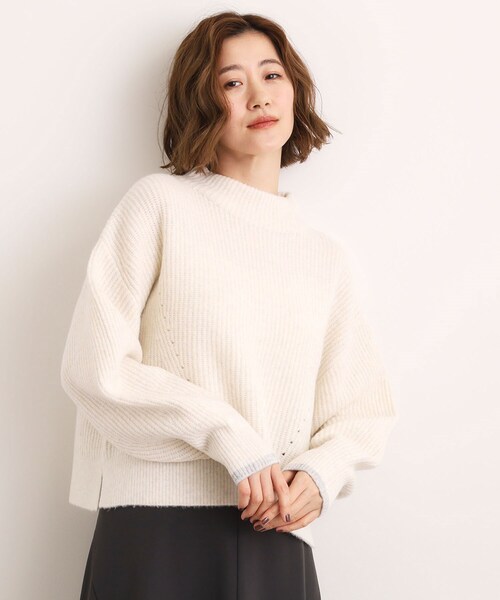 セール】【洗える】ふんわりウール混ボトルネックニット（ニット