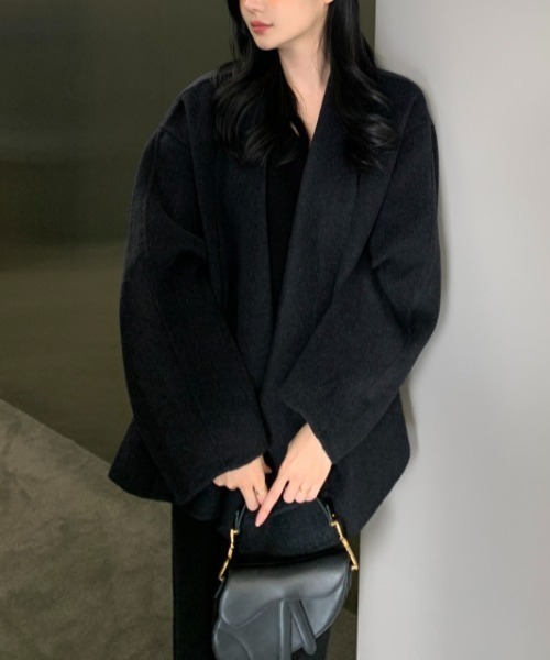 その他 kao セール】オーバーサイズニットメルトンショートコート（その他アウター