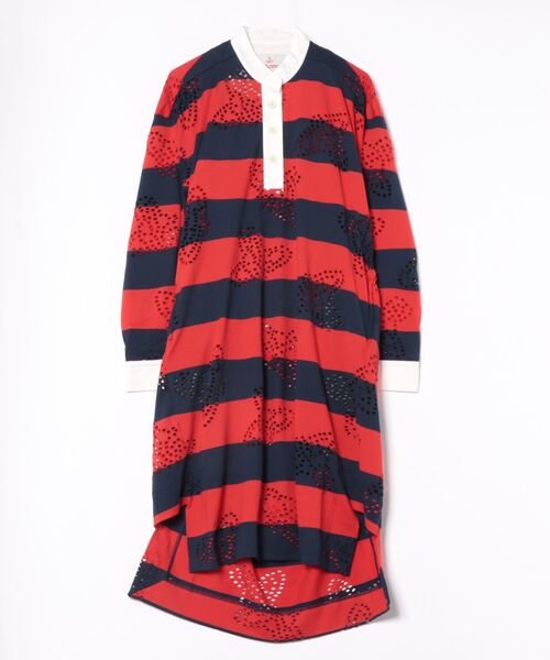 Vivienne Westwood ボーダー 変形 ワンピース 00 セール】ﾄﾞｯﾄｵｰﾌﾞﾎﾞｰﾀﾞｰ天竺ﾋﾟﾛｰﾄﾞﾚｽ（ワンピース）｜Vivienne