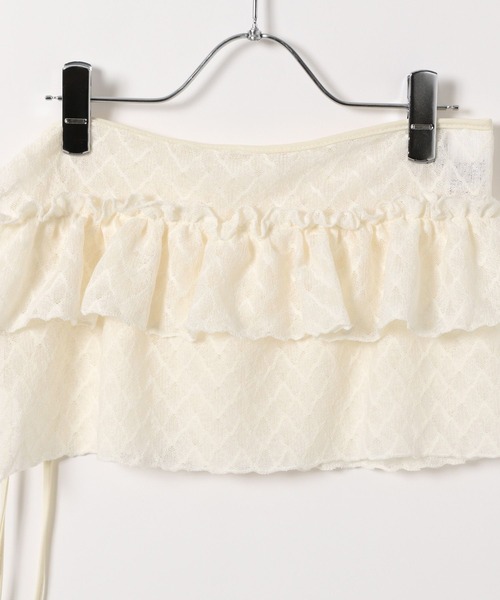 3.3 Field Trip (3.3フィールドトリップ)の「3.3 Field Trip/フルリレースラップスカート(ベルト・レディース・アイボリー/ブラック・FREE)」の5枚目の写真