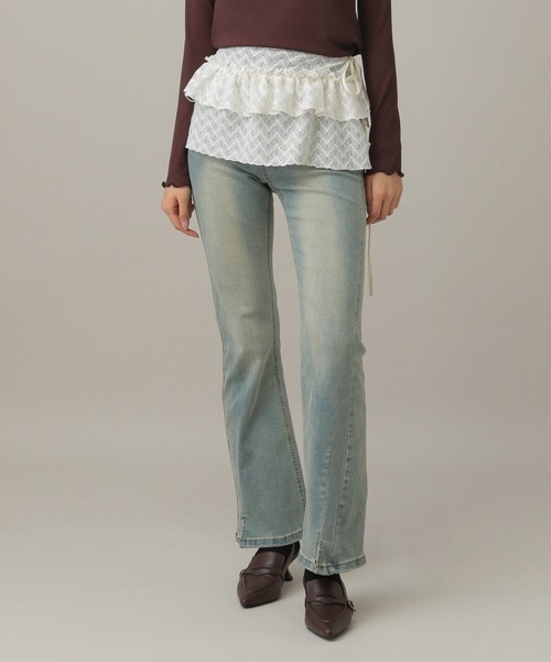 3.3 Field Trip (3.3フィールドトリップ)の「3.3 Field Trip/フルリレースラップスカート(ベルト・レディース・アイボリー/ブラック・FREE)」の13枚目の写真