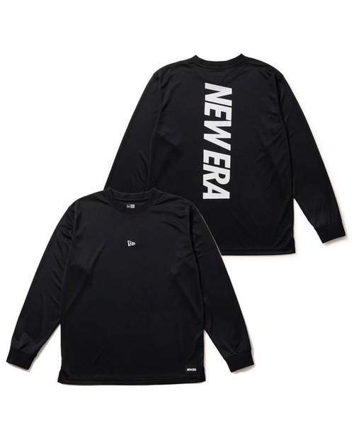 NEW ERA(ニューエラ)の「NEW ERA/ニューエラ バスケットボール 長袖 テック Tシャツ バーチカルロゴ パフォーマンスアパレル ロンT 14674773/14674774/14674775(Tシャツ/カットソー・メンズ・ブラック/ホワイト/ネイビー・L/2XL/XL/M)」の2枚目の写真