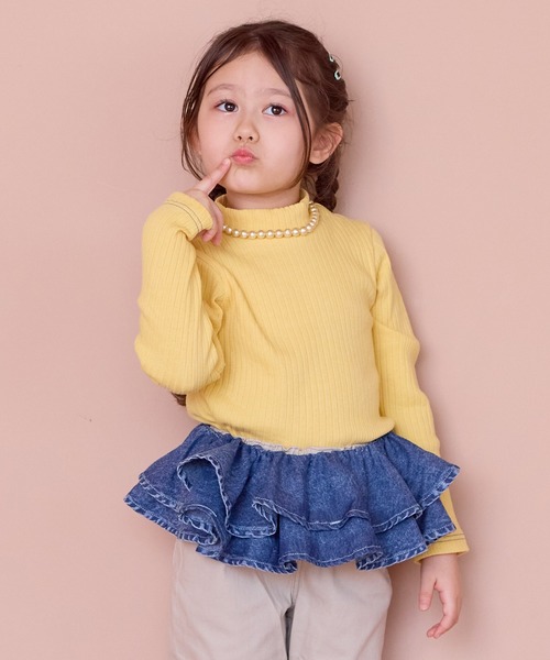 MARKEY'S（マーキーズ）の「裏起毛テレコハイネックトップス（Tシャツ/カットソー・キッズ・ブラック/イエロー/レッド/グレー・100/140/130/120/110/90/150）」の3枚目の写真