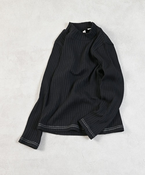 MARKEY'S（マーキーズ）の「裏起毛テレコハイネックトップス（Tシャツ/カットソー・キッズ・ブラック/イエロー/レッド/グレー・100/140/130/120/110/90/150）」の6枚目の写真