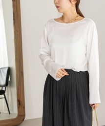 NOLLEY’S | ◇【WEB限定】ウォッシャブルリラックスサテン長袖Ｔブラウス(シャツ/ブラウス)