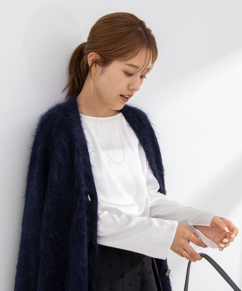 NOLLEY’S(ノーリーズ)の「◇【WEB限定】ウォッシャブルリラックスサテン長袖Tブラウス(シャツ/ブラウス・レディース・ホワイト・38)」の15枚目の写真
