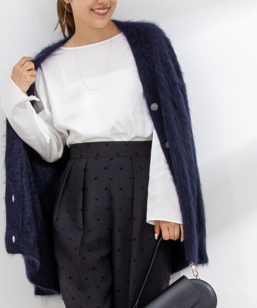 NOLLEY’S(ノーリーズ)の「◇【WEB限定】ウォッシャブルリラックスサテン長袖Tブラウス(シャツ/ブラウス・レディース・ホワイト・38)」の14枚目の写真