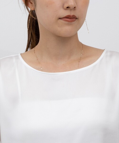 NOLLEY’S(ノーリーズ)の「◇【WEB限定】ウォッシャブルリラックスサテン長袖Tブラウス(シャツ/ブラウス・レディース・ホワイト・38)」の9枚目の写真
