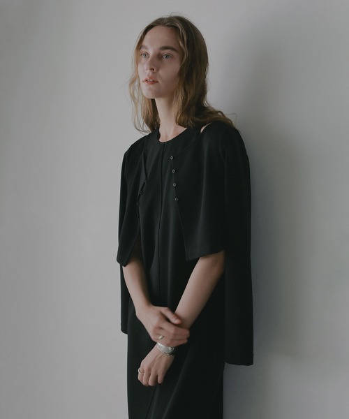 MANOF(マノフ)の「SHORT BLOUSE SET ONE PIECE(ワンピース・レディース・オレンジ/ブラック・M/S)」の5枚目の写真