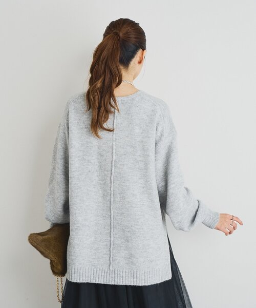 un dix cors(アンディコール)の「ヤクライクVネックニット(ニット/セーター・レディース・グレー/ブラック/パープル/ピンク/ホワイト・FREE)」の17枚目の写真