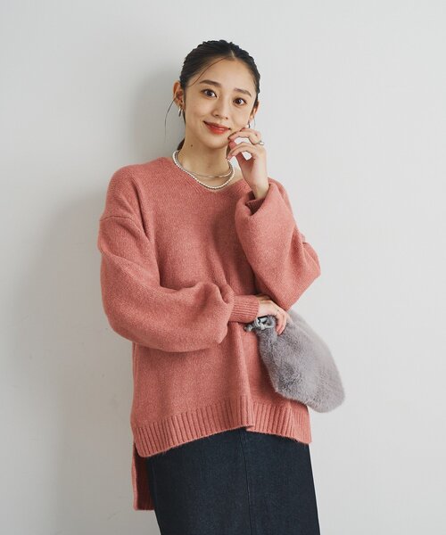 un dix cors(アンディコール)の「ヤクライクVネックニット(ニット/セーター・レディース・グレー/ブラック/パープル/ピンク/ホワイト・FREE)」の7枚目の写真