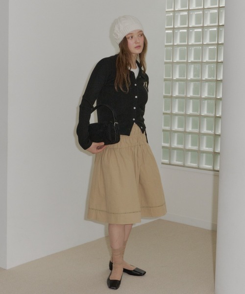 GIUNON(ジウノン)の「ladder lace gather skirt / ラダーレースギャザースカート(スカート・レディース・ベージュ/ブラック/ホワイト・FREE)」の13枚目の写真