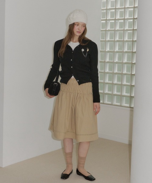 GIUNON(ジウノン)の「ladder lace gather skirt / ラダーレースギャザースカート(スカート・レディース・ベージュ/ブラック/ホワイト・FREE)」の14枚目の写真