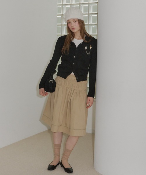 GIUNON(ジウノン)の「ladder lace gather skirt / ラダーレースギャザースカート(スカート・レディース・ベージュ/ブラック/ホワイト・FREE)」の16枚目の写真