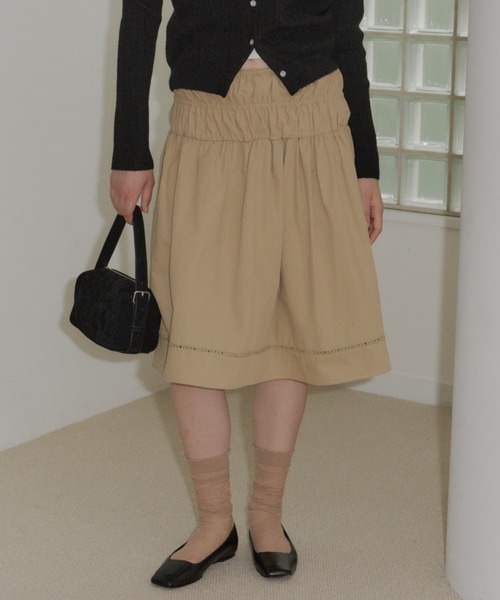 GIUNON(ジウノン)の「ladder lace gather skirt / ラダーレースギャザースカート(スカート・レディース・ベージュ/ブラック/ホワイト・FREE)」の17枚目の写真