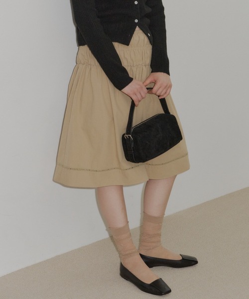 GIUNON(ジウノン)の「ladder lace gather skirt / ラダーレースギャザースカート(スカート・レディース・ベージュ/ブラック/ホワイト・FREE)」の15枚目の写真