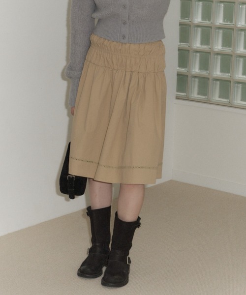 GIUNON(ジウノン)の「ladder lace gather skirt / ラダーレースギャザースカート(スカート・レディース・ベージュ/ブラック/ホワイト・FREE)」の20枚目の写真