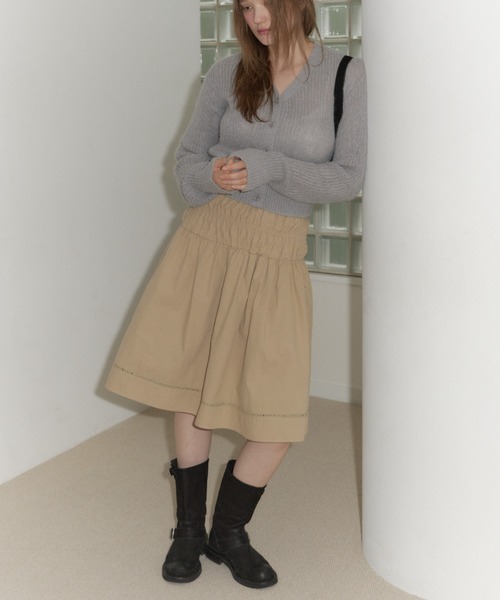 GIUNON(ジウノン)の「ladder lace gather skirt / ラダーレースギャザースカート(スカート・レディース・ベージュ/ブラック/ホワイト・FREE)」の21枚目の写真