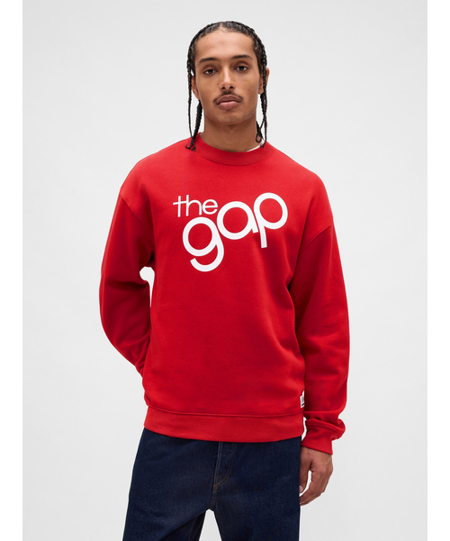 GAP（ギャップ）の「リラックスフィット GAPロゴ クルーネック スウェットシャツ（スウェット・メンズ・ネイビー/レッド/ブラック/オフホワイト/ライトブラウン・XS/S/M/L/XL）」の5枚目の写真