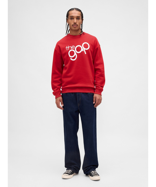 セール】リラックスフィット GAPロゴ クルーネック スウェットシャツ