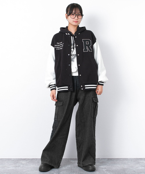 RiCO SUCRE(リコシュクレ)の「ワイドカーゴケミカルデニム(デニムパンツ・キッズ・ブラック/ネイビー・140/150/160)」の5枚目の写真